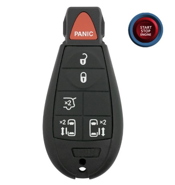 Chrysler Dodge Volkswagen 6-Button Proximity Remote IYZ-C01C 68070394AJ 433 MHz, Refurbished Recase