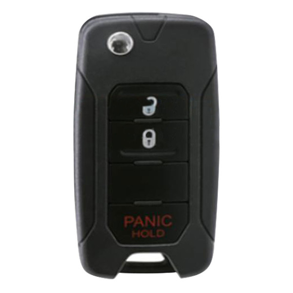 Keyless2Go Jeep, Fiat 3 Button Remote Flip Key 2ADFTFI5AM433TX, 68296748AA, 433 MHz - Premium Aftermarket