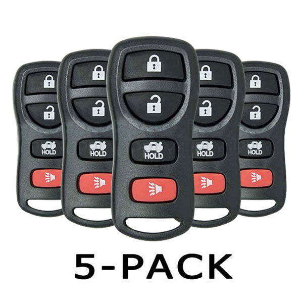 Keyless2Go Infiniti Nissan 4-Button Remote KBRASTU15 28268-5Y701, Pack of 5
