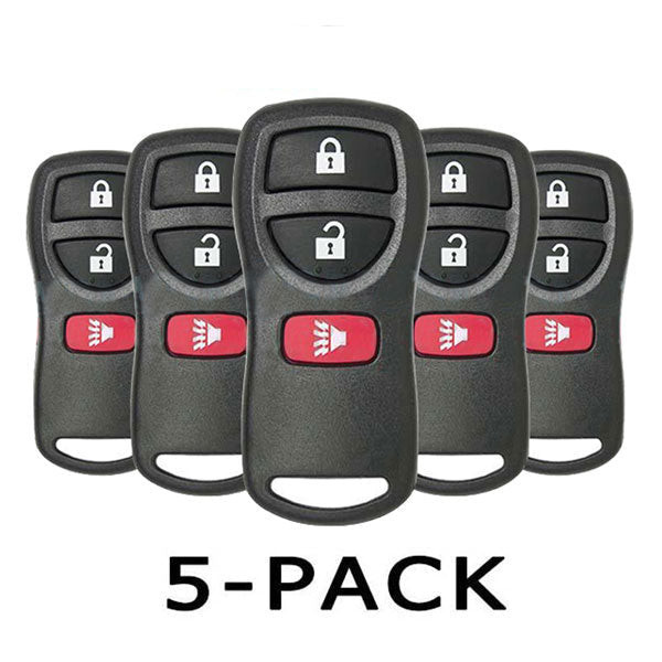Keyless2Go Infiniti Nissan 3-Button Remote KBRASTU15 28268-5W500, Pack of 5