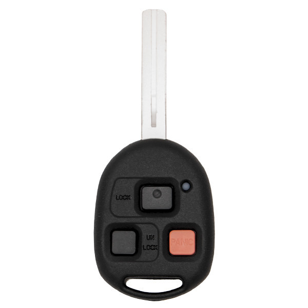 Keyless2Go PRO 3 Button Remote Key w/Red Button 4D68 Chip Short Blade Replacement for Lexus HYQ1512V
