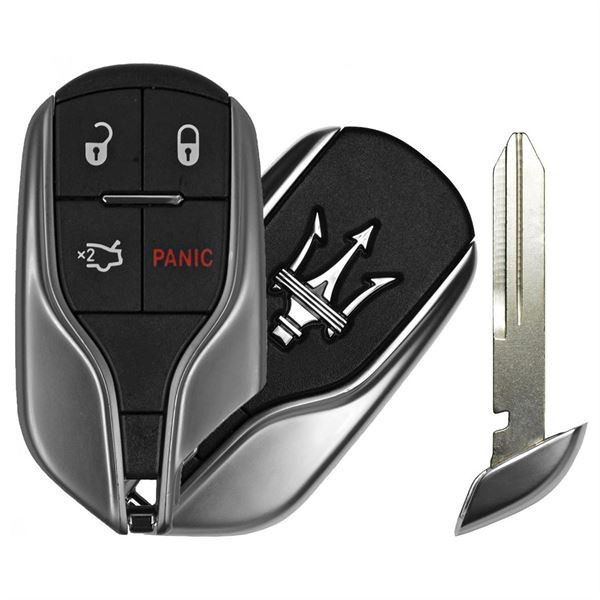 Maserati 4 Button Smart Key M3N-7393490, 5923335AE, 433 MHz - New, OEM