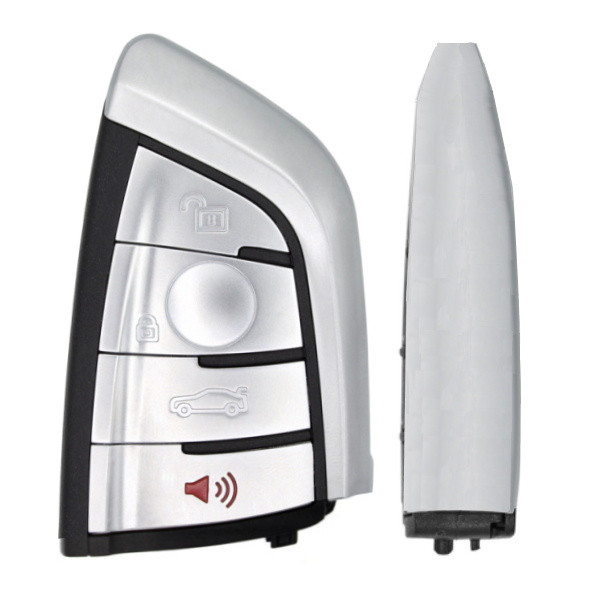 BMW 4 Button Chrome Trim Smart Key NBGIDGNG1, 9337238-02, 433 MHz - Aftermarket