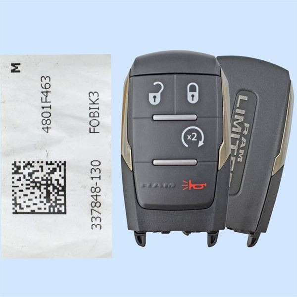 Ram 4-Button Smart Key GQ4-76T 68376346AB 433 MHz, New OEM