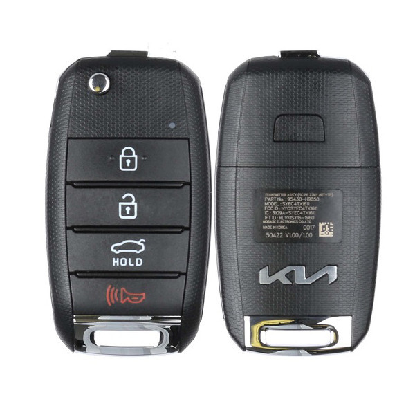 Kia 4 Button Remote Flip Key NYOSYEC4TX1611, 95430-H9850, 433 MHz - New, OEM