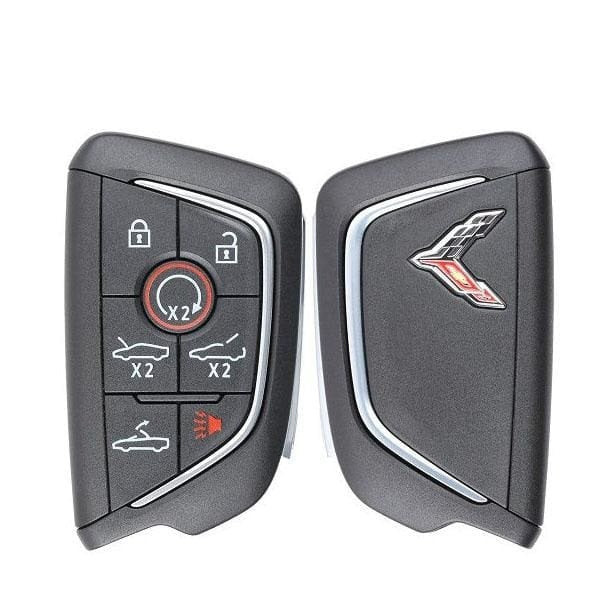 Chevrolet Corvette 7 Button Chrome Logo Smart Key YG0G20TB1, 13554499, 433 MHz - Refurbished, Grade A