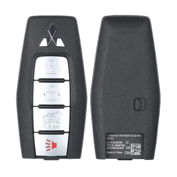 Mitsubishi 4 Button Smart Key KR5MTXN1, 8637C254, 433 MHz - Refurbished, Grade A