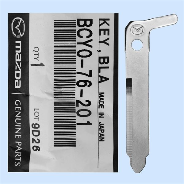 Mazda Emergency Insert Key Blade - Left Groove BCY0-76-201, MZ31 - New, OEM