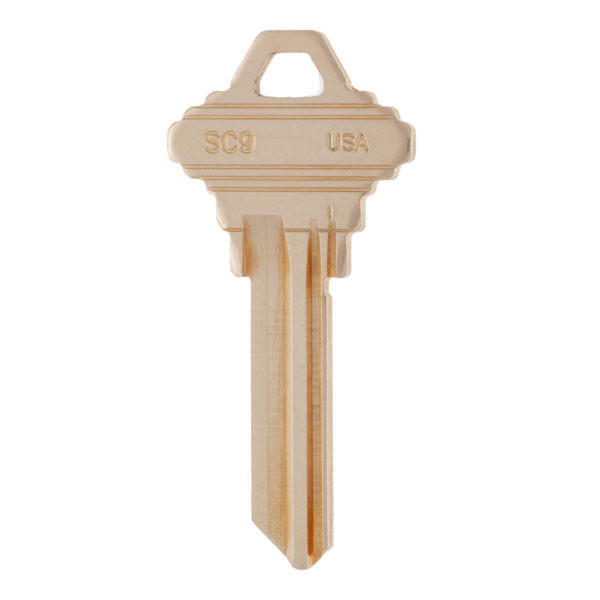 ILCO A1145E SC9 Metal Key Blank -  Brass - 50 Pack