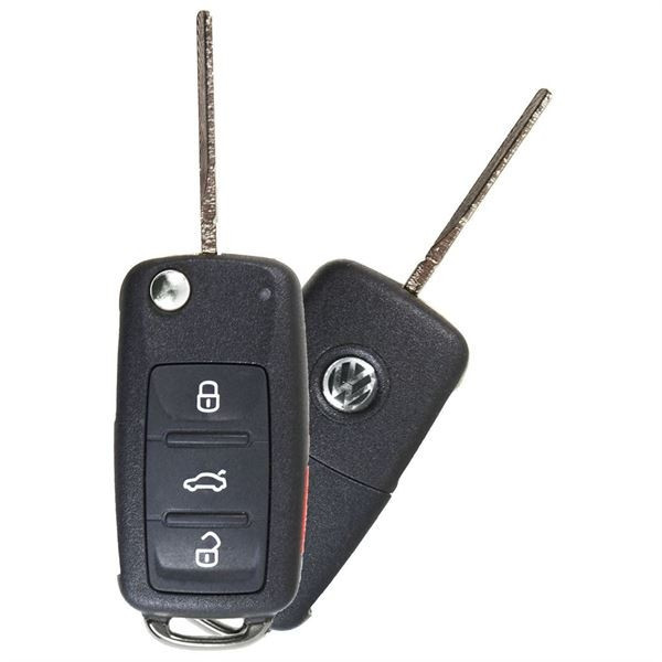 Volkswagen 4 Button Remote Flip Key With Xhorse Super Chip NBG010180T, 5K0-837-202, 315 MHz - Refurbished, Grade A