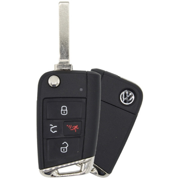 Volkswagen 4 Button Remote Flip Key with Comfort Access NBGFS125C1, 5G6959752BM, 315 MHz - Refurbished, Grade A