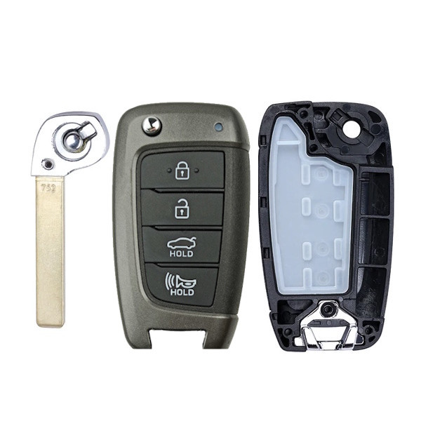 Hyundai 4-Button Replacement Shell For 95430-J0700, Standard Aftermarket