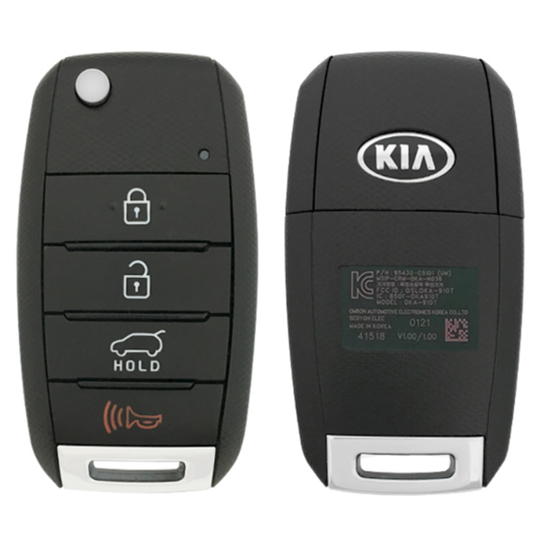 Kia 4 Button Remote Flip Key OSLOKA-910T, 95430-C5101, 433 MHz - New, OEM