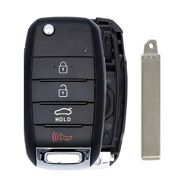 Kia 4 Button Flip Key Replacement Shell and Blade SY5JFRGE04