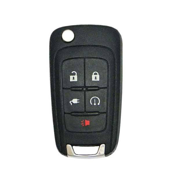Chevrolet 5 Button Replacement Flip Key Remote Shell, OHT05918179, 22755321, 315 MHz, Standard Aftermarket