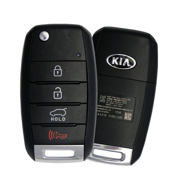 Canadian Version - Kia 4 Button Remote Flip Key OSLOKA-910T, 95430-C5100, 433 MHz - Refurbished, Grade A