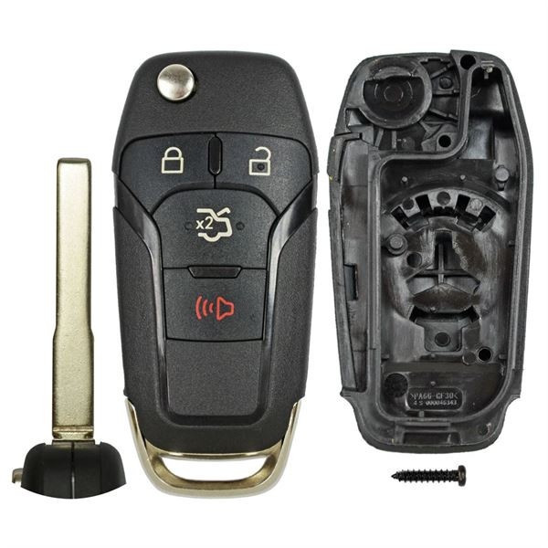 Ford 4 Button Remote Flip Key Shell Replacement Case N5F-A08TAA, 164-R7986 - Aftermarket