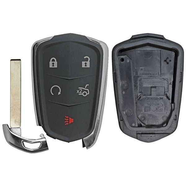 Cadillac 5 Button Smart Key Replacement Shell 13580811 HYQ2EB HYQ2AB, Aftermarket