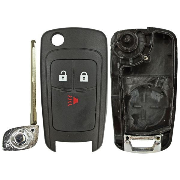Chevrolet 3 Button Flip Key Replacement Case &amp; Pad with DWO4 Keyway