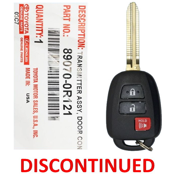 (Discontinued) Toyota 3 Button Remote Head Key GQ4-52T, 89070-0C050, 315 MHz - New, OEM