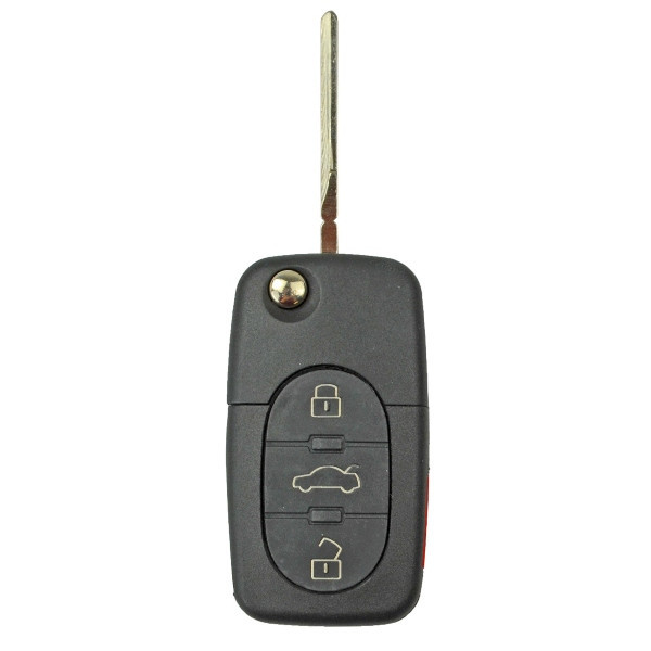 Audi Replacement 4 Button Remote Head Flip Key MYT820837231, 4DO837231P, 315 MHz, Standard Aftermarket