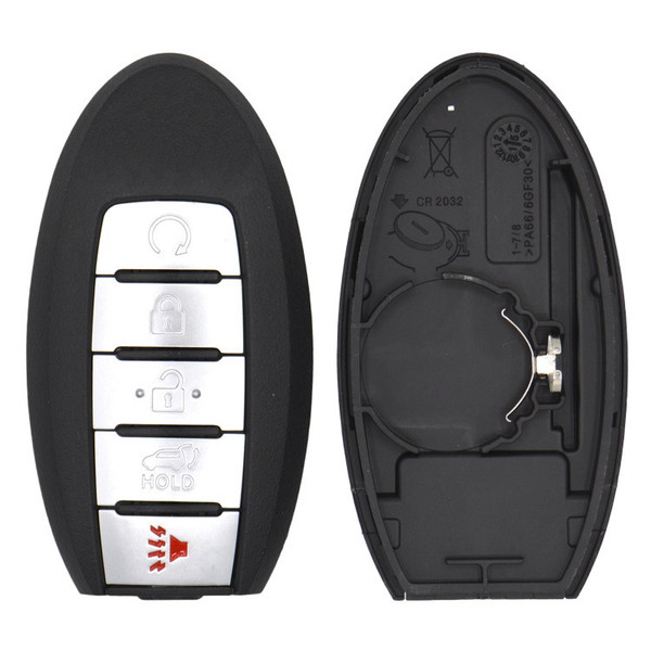 Nissan, Infiniti 5 Button Smart Key Shell Replacement Case w/ Non Transponder Insert - Aftermarket