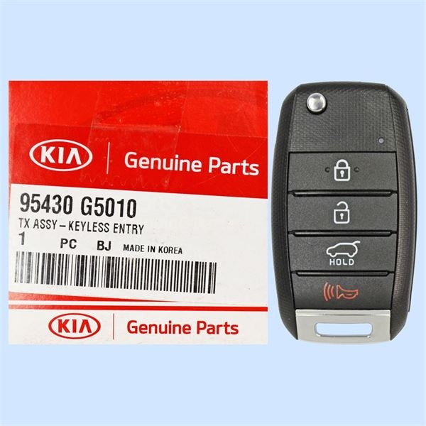 Kia 4 Button Remote Flip Key SY5JFRGE04, 95430-G5010 (DE 4BT), 433 MHz - New, OEM