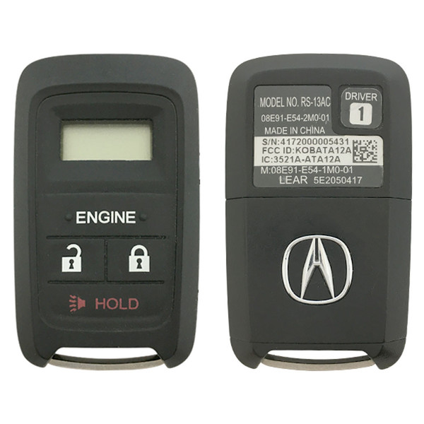 Acura 4 Button Smart Key Dealer Installed KOBATA12A, 08E91-E54-2M0-01, 433 MHz - Refurbished, Grade A