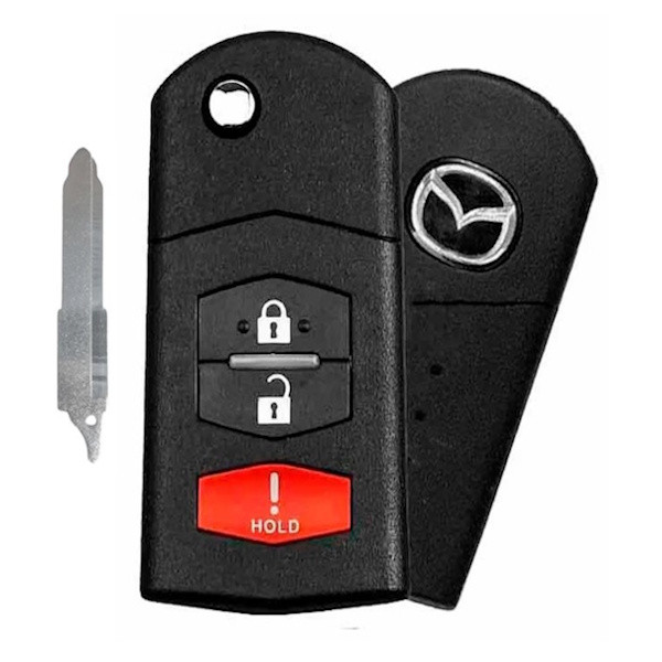 Mazda 3 Button Remote Flip Key OUCG8D-335A-A, LF20-67-5RY, 315 MHz - Refurbished, Grade A