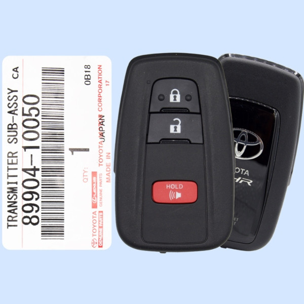Toyota 3 Button Proximity Smart Key C-HR Logo MOZBR1ET, 89904-10050, 315 MHz - New, OEM