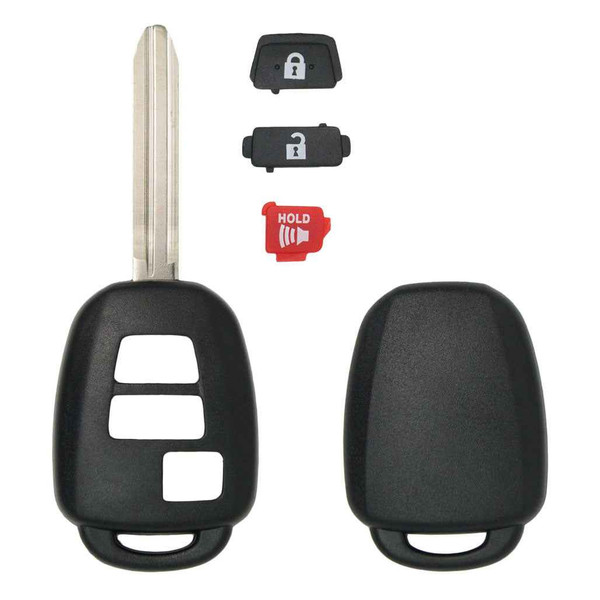 Toyota 3 Button Remote Head Key Replacement Shell HYQ12BDM, HYQ12BEL, GQ4-52T, HYQ12BDP, B52TH - Aftermarket