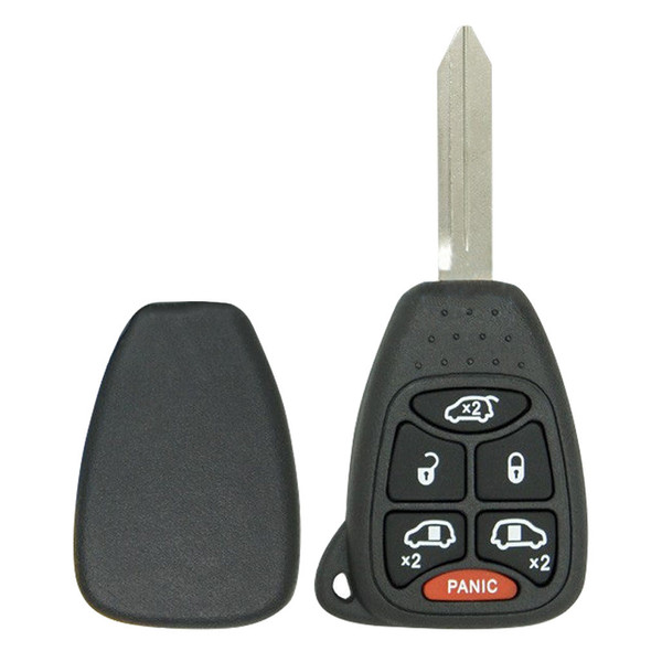 Chrysler, Dodge, Jeep 6 Button Remote Head Key Shell Replacement Case M3N5WY72XX - Aftermarket