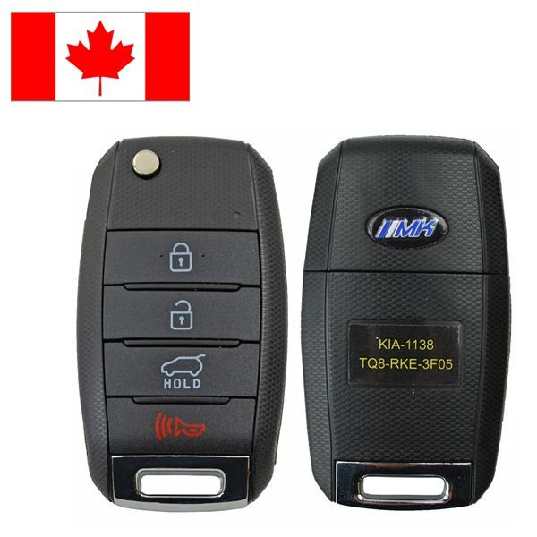 Canadian Version - Kia 4 Button Remote Flip Key TQ8-RKE-3F05, 95430-1U500, 315 MHz - Refurbished, Grade A