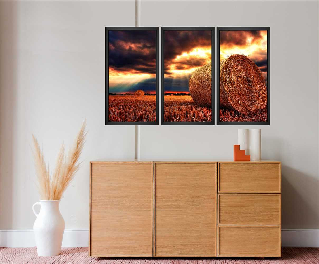 Nature Hay Bales Sunset Fine Art Print Giclees