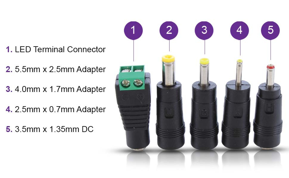 EFX 5 PC Power Adapter Tips Plug Accessories