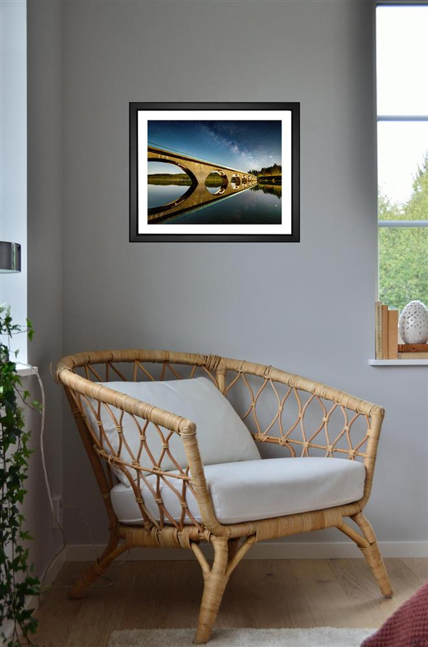 Milky Way Bridge Mirroring over Lake Fine Art Print Giclees