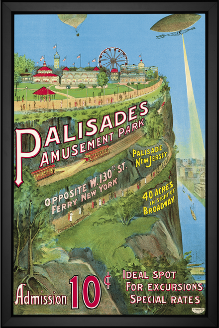 Palisades vintage poster, Palisades Amusement Park, EFX, EFX Gallery, art, photography, giclée, prints, picture frames