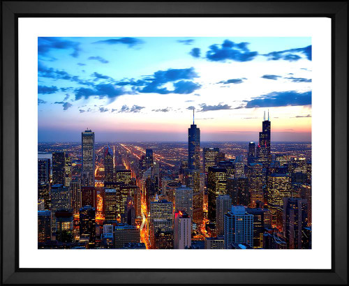 David Mark, Chicago Skyline, EFX, EFX Gallery, art, photography, giclée, prints, picture frames chicago sunset skyscrapers