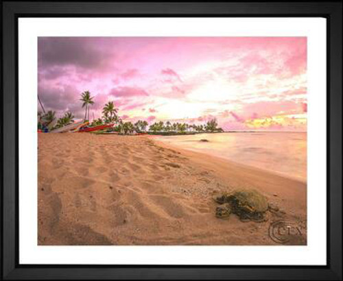 Cristian Grigore, Tropical Sunset in Hawaii, EFX, EFX Gallery, art, photography, giclée, prints, picture frames big island sand palm trees sunset dusk framed print