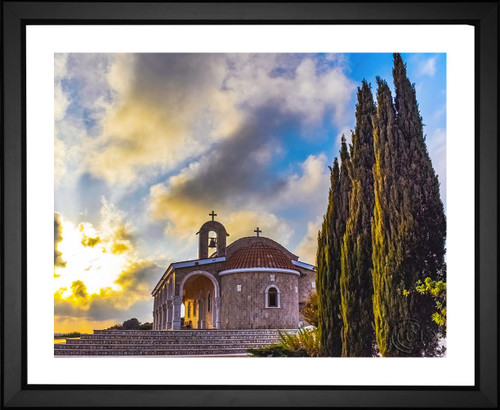 Dimitris Vetsikas, Sunset over Cyprus Church, EFX, EFX Gallery, art, photography, giclée, prints, picture frames