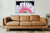 Joe deSousa, Gerbera Daisy Close Up, EFX, EFX Gallery, art, photography, giclée, prints, picture frames, Gerbera Daisy Close Up 45" landscape frame with leather couch