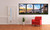 James Venuti, Manhattan Sunrise, EFX, EFX Gallery, art, photography, giclée, prints, picture frames, Manhattan Sunrise 45" multi-frame 4 section in apartment