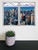 Chicago Skyline at Sunrise, EFX, EFX Gallery, art, photography, giclée, prints, picture frames, Chicago Skyline at Sunrise 45" multi-frame 2 section on a white wall with a plant