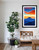 Kanenori, Mount Fuji, EFX, EFX Gallery, art, photography, giclée, prints, picture frames, Mount Fuji 45" portrait frame in living area with a couch and plant