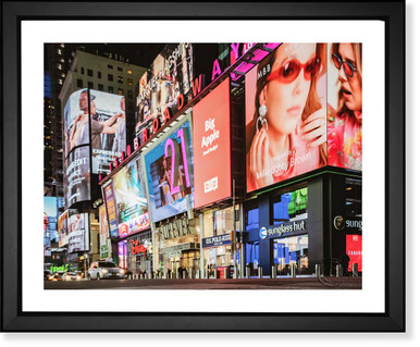 times sqaure street reflections 24 BK WH L framed art print 13467.1635788080.386.513