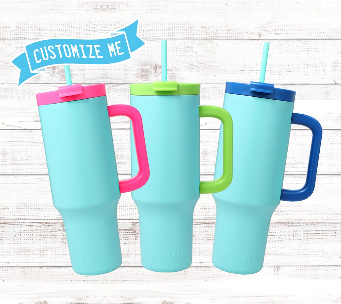 Customize! 40oz Big Kahuna Island Aqua Color Mix