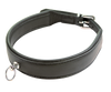 Collar - Black Leather Padded Softy Slave Collar - Plain Collar w D ring 1" wide