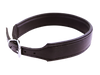 Collar - Black Leather Padded Softy Slave Collar - Plain Collar w D ring 1" wide