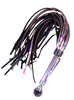 Flogger - Leather 28" Rainbow metalic Leather Flogger 36 Tail