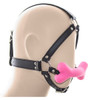 Ball Gag Full Head Harness Dog Bone Pink Ball Gag